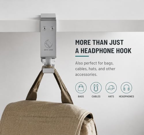 Under Desk Headphone Hanger, Foldable Aluminum Headset - Image 4