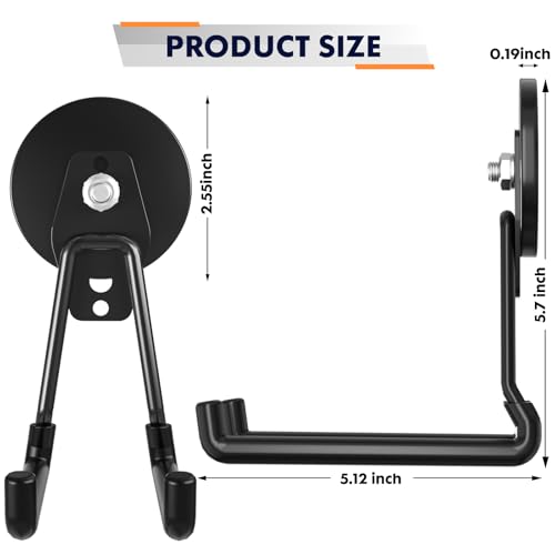 Upgraded Magnetic Garage Hooks, 3-Pack Large Rubber-Coated - Image 3