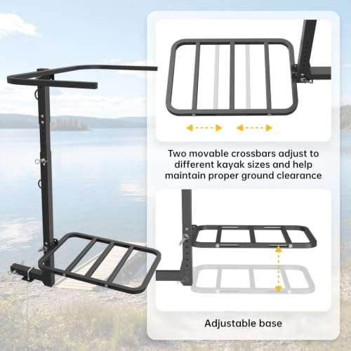 Upgraded RV Hitch Mount Kayak Rack Holds 2 up to 12' - Image 6