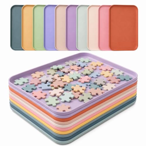 10 Pack Plastic Stackable Multicolor Puzzle Sorting Trays Art - Image 2