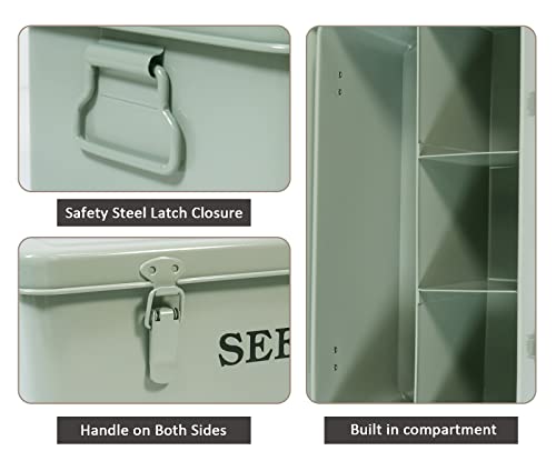 Seed Storage Box Metal Container Organizer, 4-Compartment - Image 5