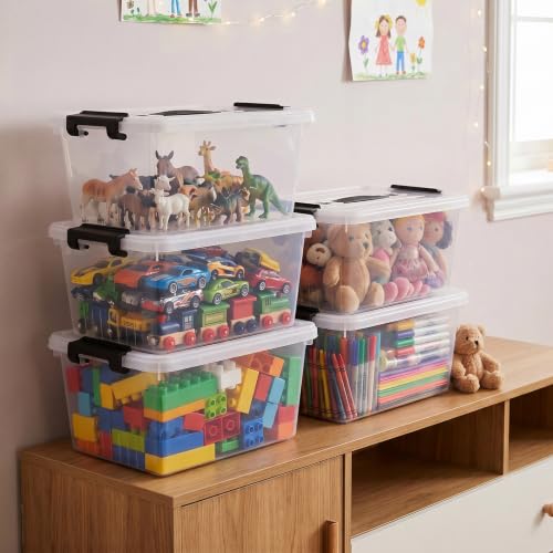 Storage Bins with Lids 6 Pack 7Qt Clear Stackable Organizer - Image 8