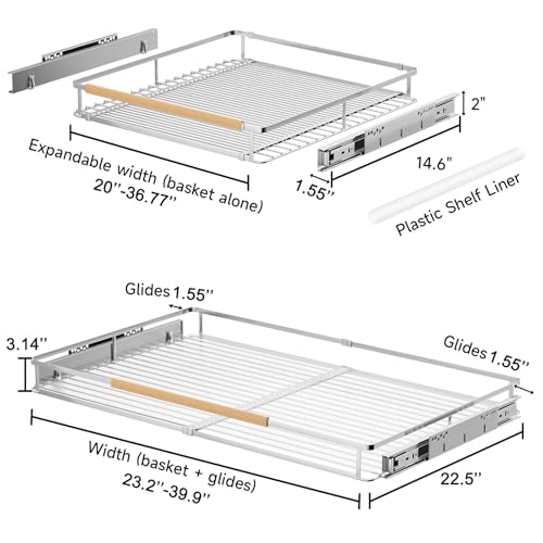 Expandable Pull Out Cabinet Organizer, 23.2"-39.9" W x 22.5''D - Image 4