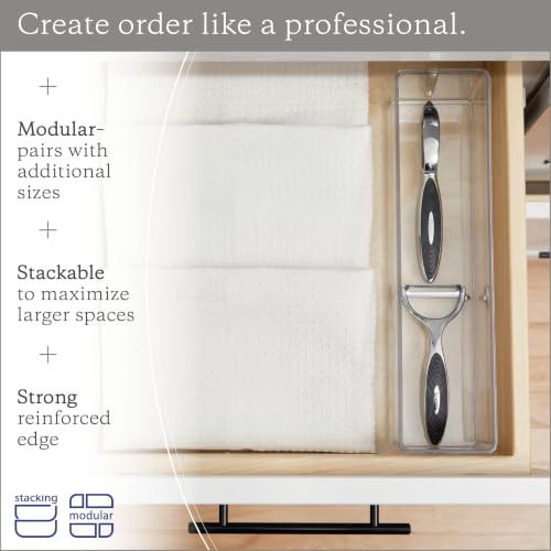 Clearly Large Narrow Drawer Organizer, 12.49"x3.12"x2.95", 4 Pack - Image 4