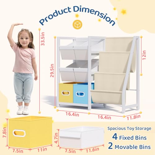 LATIBELL Kids Bookshelf Toy Storage Organizer, Toddler - Image 3