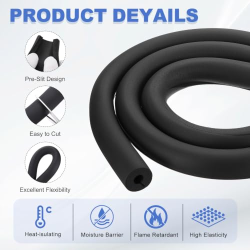 uxcell 7/8"(22mm) ID x 6Ft Pipe Insulation Foam Tube, Black - Image 4