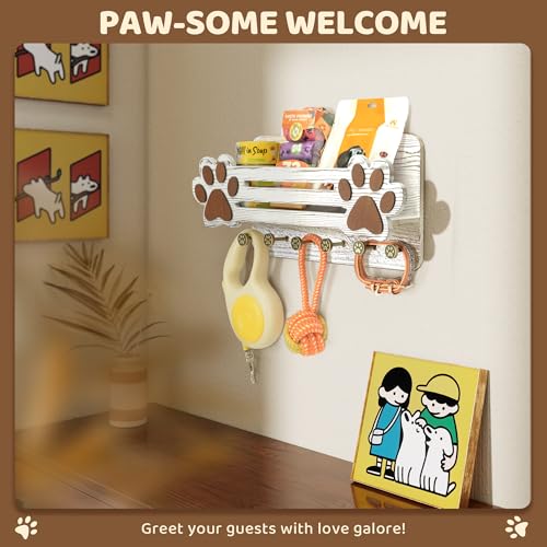 MTERSN Dog Leash Holder for Wall with Wall Shelf for Dog - Image 5