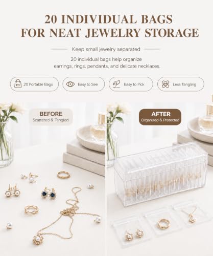 HOMEHIVE Acrylic Jewelry Box Organizer, Clear Jewelry - Image 6