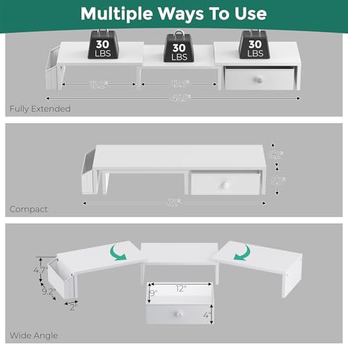 Dual Monitor Stand Riser, Adjustable Length & Swivel | All Products - Image 4