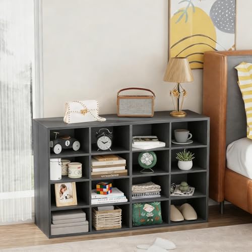 Shoe Storage Bench, Cubby Shoe Rack with 16 Cubbies - Image 8