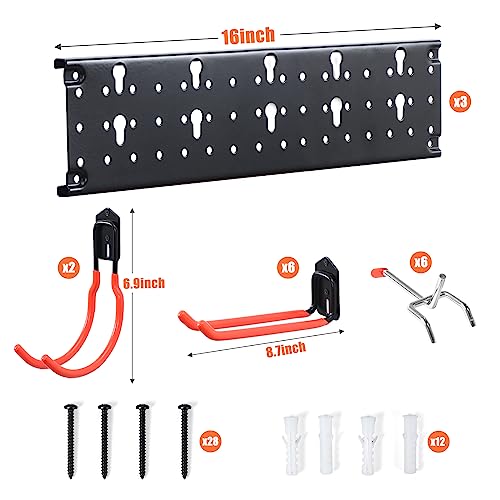 Multi-Storage Garage Hooks, Wall-Mounted Garden Tool Organizer - Image 4