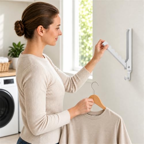 BAKON Wall Mounted Drying Rack for Laundry, 2 Pack - Image 7
