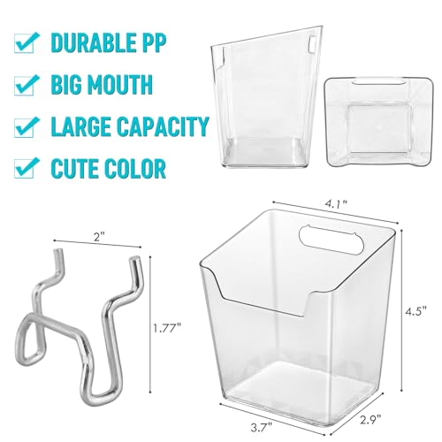Clear Large Pegboard Cups, 6Pack Peg Board Square Storage - Image 4