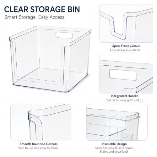 Extra Large Clear Open-Front Pantry Organizer Bin, 30.5x26.7x20.3 - Image 3