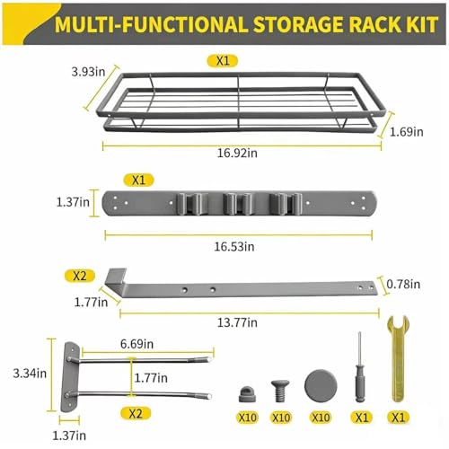 Over Door Tool Organizer, Heavy Duty Utility Rack with 3 Slots - Image 3
