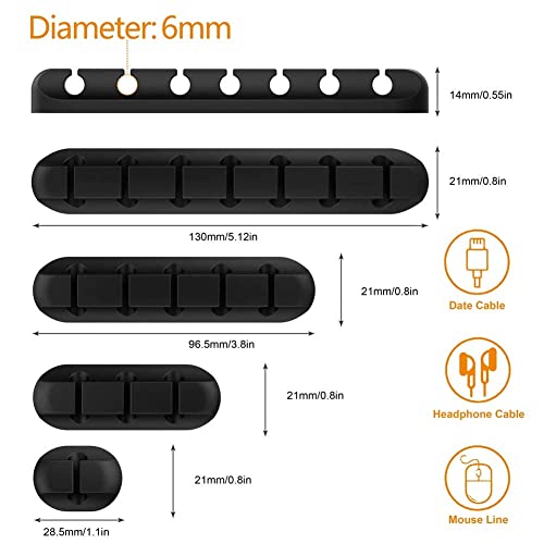 TviewSmart Cord Organizer for Desk, 5 Pack Cord Holders - Image 3