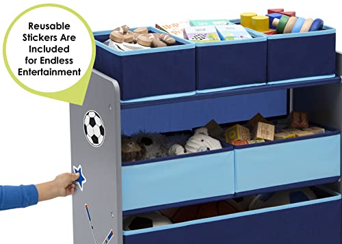 Delta Children Design and Store 6 Bin Toy Organizer, Grey/Blue - Image 5