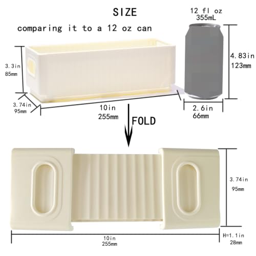 Collapsible Plastic Storage Baskets 2-Pack, Narrow Organizer Bins - Image 3