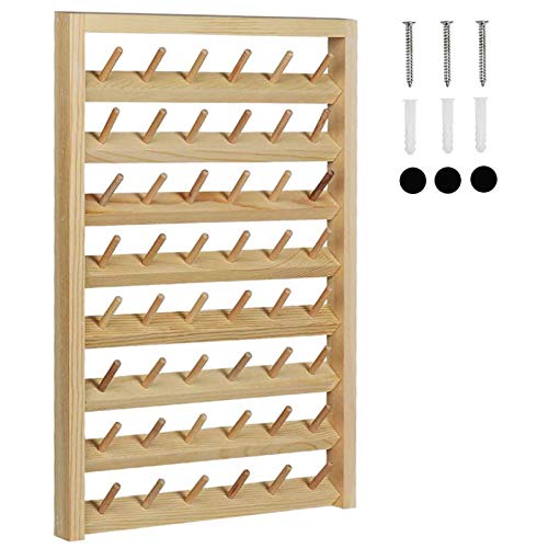 48-Spool Sewing Thread Rack, Wall-Mounted Wooden Organizer - Image 2