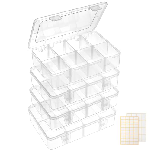 Bead Organizer Box 4 Pack 8 Grid Plastic Tackle Box - Image 2
