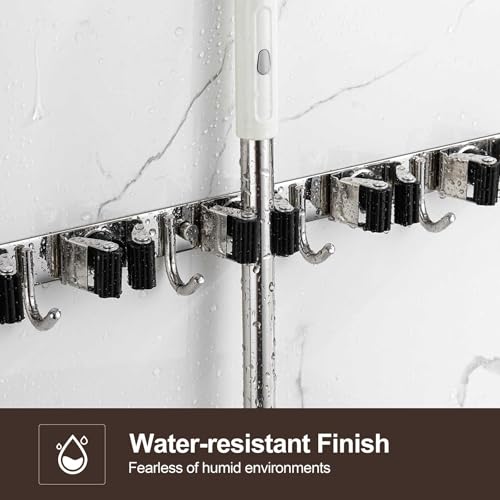 Broom Holder Wall Mount, Stainless Steel Broom Hanger Wall Mount - Image 4