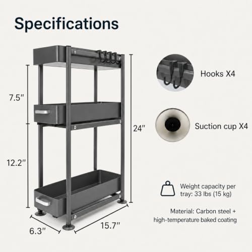 3-Tier Countertop Organizer, Pull Out Spice Rack - Image 3