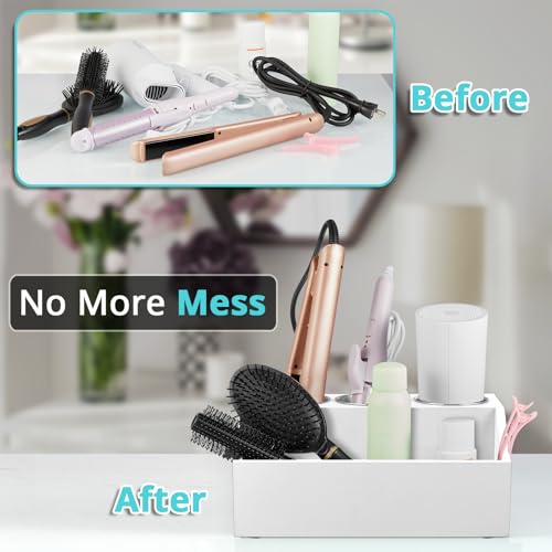 Bivvclaz Hair Tool Organizer, Wooden Hair Dryer Holder Wall Mount - Image 6