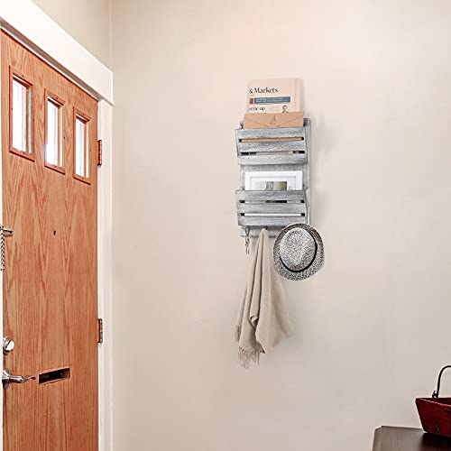 Mail Sorter Wall Mounted, Wooden Mail Holder with 4 | All Products - Image 7