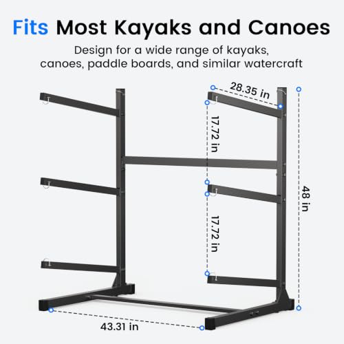 Kayak Storage Rack, 2/3/4 Level Kayak Rack for Garage - Image 5