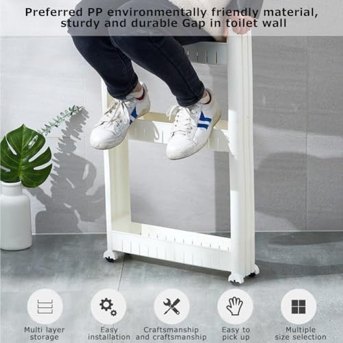 3.54 Slim Storage Cart Durable Bathroom Organizer Slide Out - Image 7