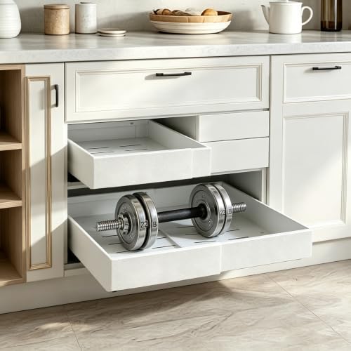 Pull Out Cabinet Organizer, Extendable Width 12.6-20.5 in，White：2 - Image 5