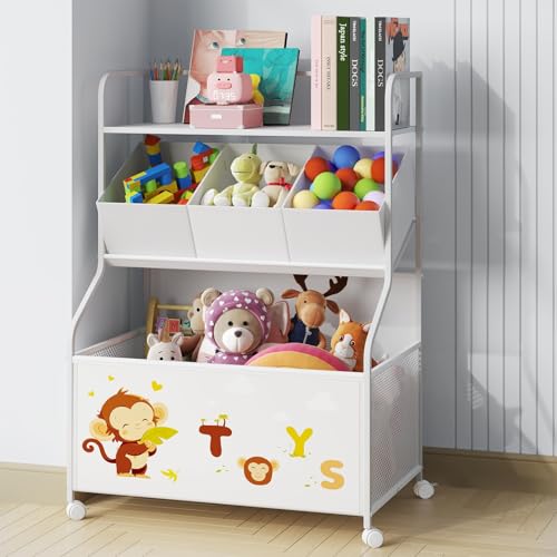 BBLIKE Toy Storage Organizer, Large Toy Box with Wheels - Image 2