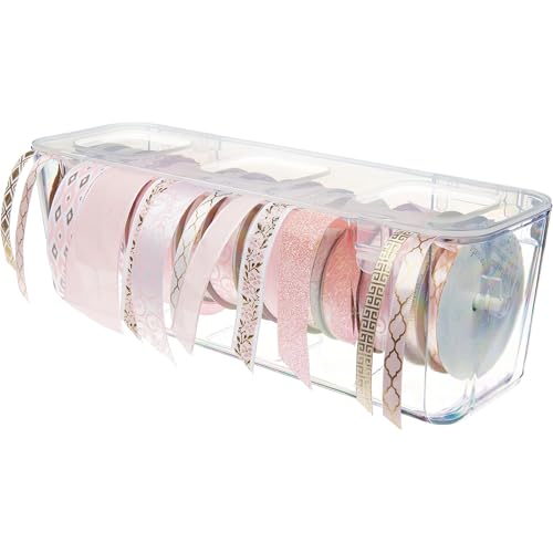 Deflecto Ribbon Dispenser, Clear Plastic, 13.3" x 4.2" x 4.4" - Image 5