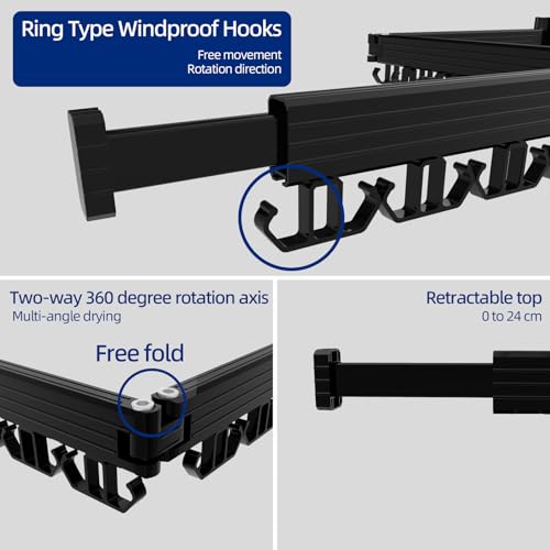 Clothes Drying Rack, Wall Mounted Laundry Drying Rack - Image 5