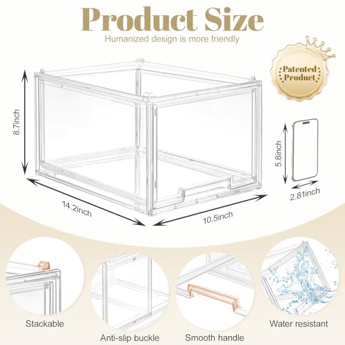 AZ.MIFENO Large Clear Stackable Storage Drawers, Pull-Out Drawer - Image 4