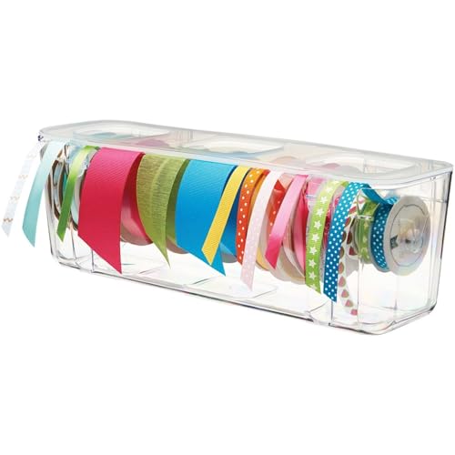 Deflecto Ribbon Dispenser, Clear Plastic, 13.3" x 4.2" x 4.4" - Image 6