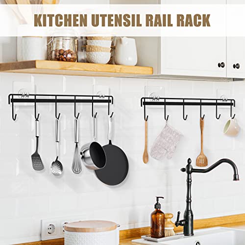 Kitchen Utensil Hanger, Adhesive Utensil Holder, Black, 2 Pcs - Image 3
