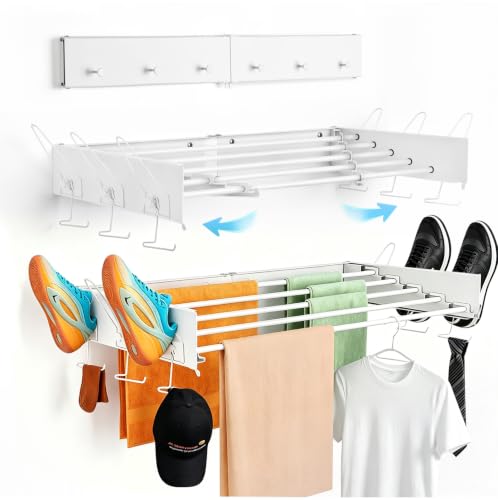 Wall Mounted Drying Rack 33", Clothes Drying Rack Foldable - Image 2