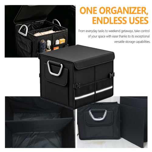 Trunk Organizer With Lid For SUV Car Trunk Foldable Oxford - Image 3