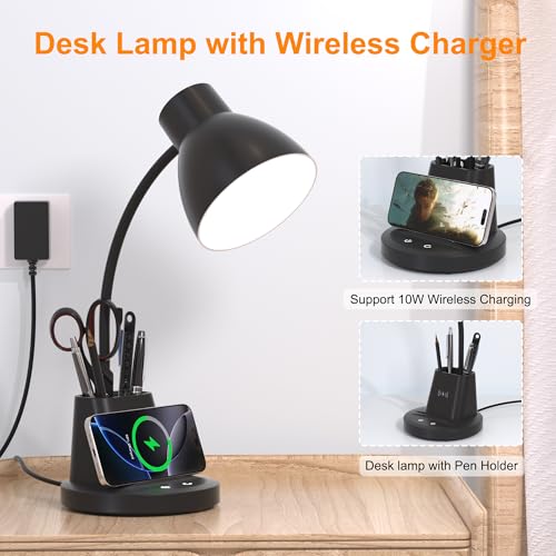 10W Wireless Charging LED Desk Lamp with Pen Holder, | All Products - Image 3