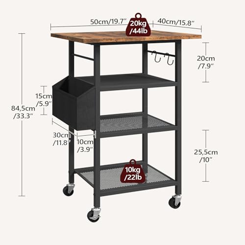 MAHANCRIS 4-Tier Printer Stand, Rolling Printer Table on Wheels - Image 4