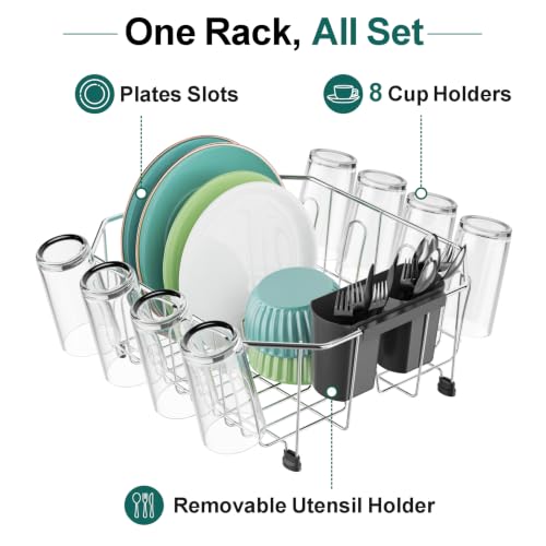 Swedecor Small in Sink Dish Drying Rack - Stainless Steel - Image 4