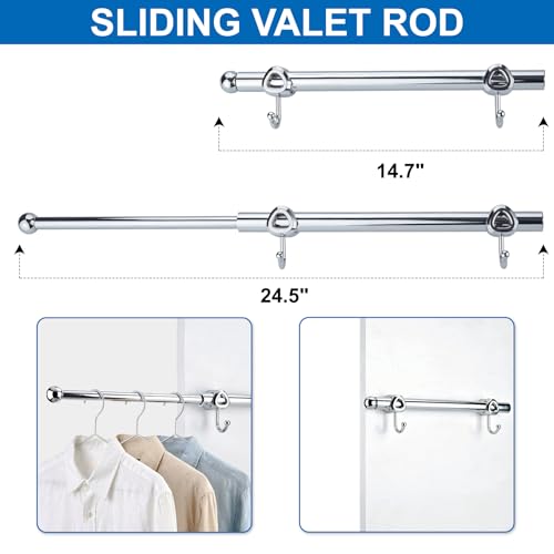 Valet Rod for Closet Pull Out with Hooks, Easy To Install - Image 4
