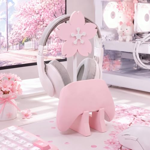Mifoci Pink Sakura Headphone Stand with Gaming Controller Holder - Image 5