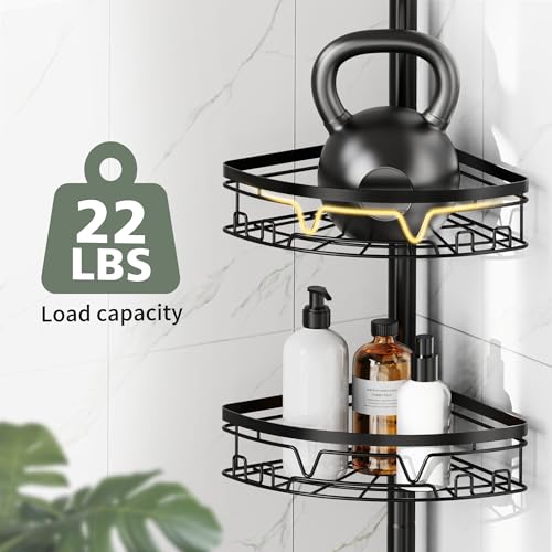 KEGII Corner Shower Caddy Tension Pole, Fan-Shaped Large Capacity - Image 6