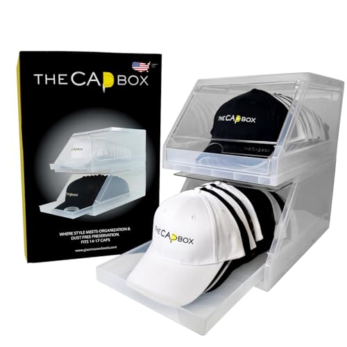 CapBox 2.0 Hat Organizer for Baseball Caps, 2 Pack Clear - Image 2