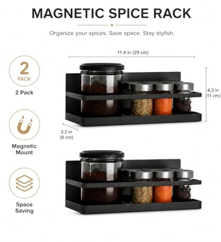 Magnetic Spice Rack Set of 2, Wall Mount or Refrigerator - Image 4