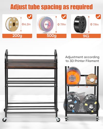 3D Printer Filament Storage Rack - Rolling Spool Holders - Image 4