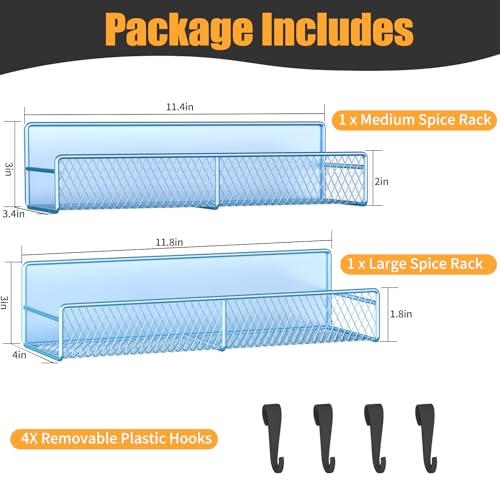 Magnetic Spice Rack for Refrigerator, 2 Pack Metal - Image 3