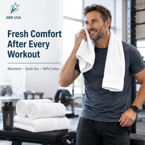White Cotton Bath Towels 12-Pack (24x48), Lightweight Quick-Dry - Image 7